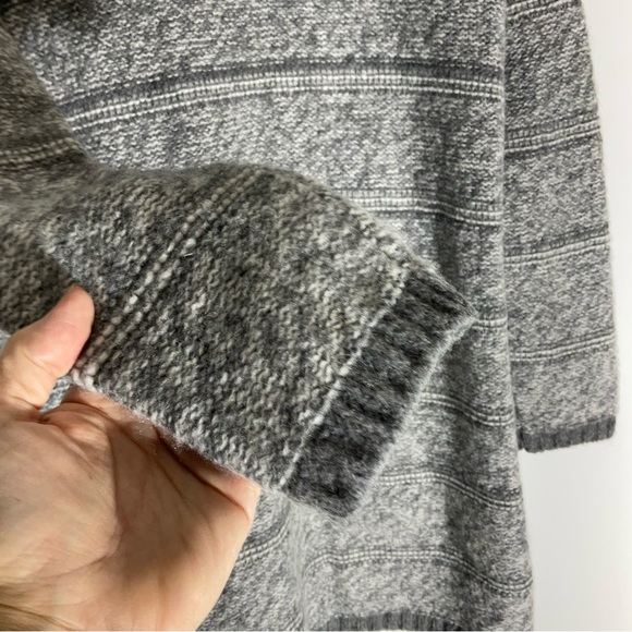 Maryline Italian Made Wool Blend Grey & White Tunic Length Button-Up Sweater LG - Picture 9 of 16